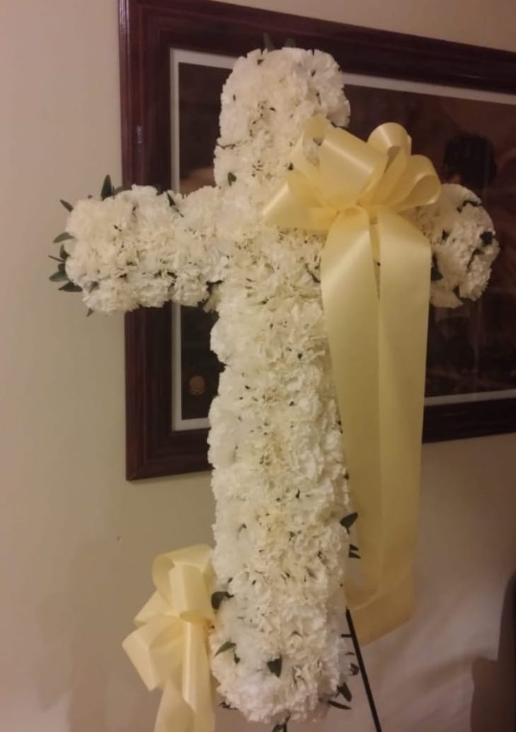 Gigi's Carnation Sympathy Cross